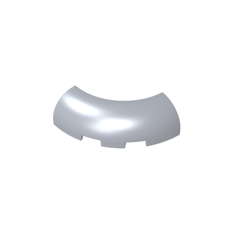 GDS-2189 - Brick Round Corner 3 x 3 x 1 with Bottom Cut Outs [No Studs] [1/4 Arch]