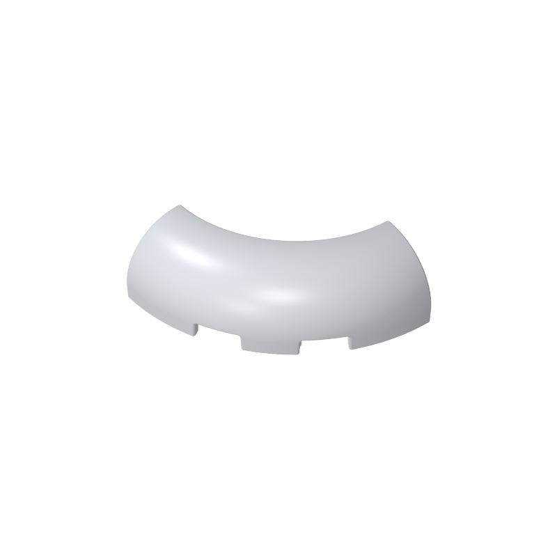 GDS-2189 - Brick Round Corner 3 x 3 x 1 with Bottom Cut Outs [No Studs] [1/4 Arch]