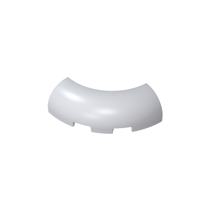 GDS-2189 - Brick Round Corner 3 x 3 x 1 with Bottom Cut Outs [No Studs] [1/4 Arch]