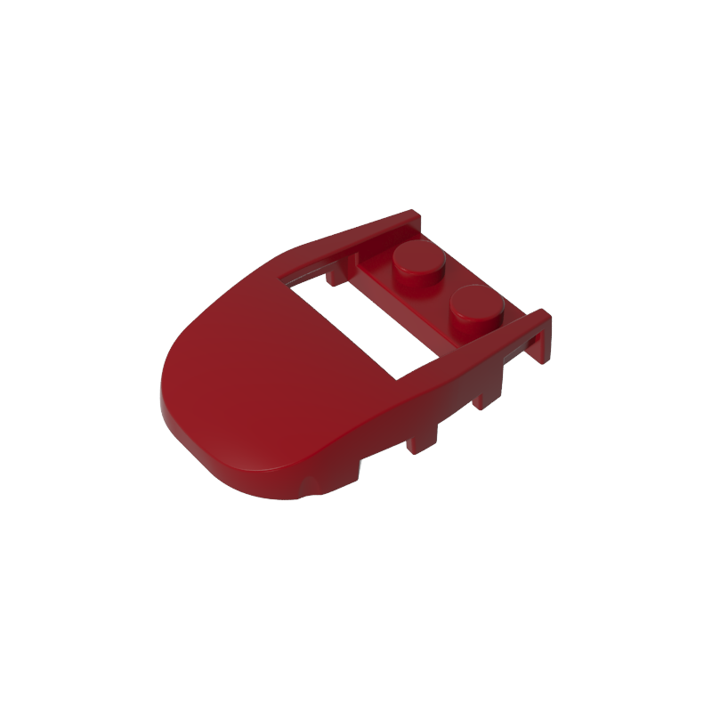GDS-2195 - Wedge Curved 4 x 3 Cut Back with Cutout, Two Studs [Plain]