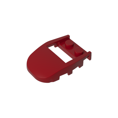 GDS-2195 - Wedge Curved 4 x 3 Cut Back with Cutout, Two Studs [Plain]