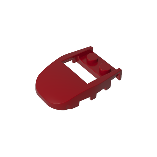 GDS-2195 - Wedge Curved 4 x 3 Cut Back with Cutout, Two Studs [Plain]