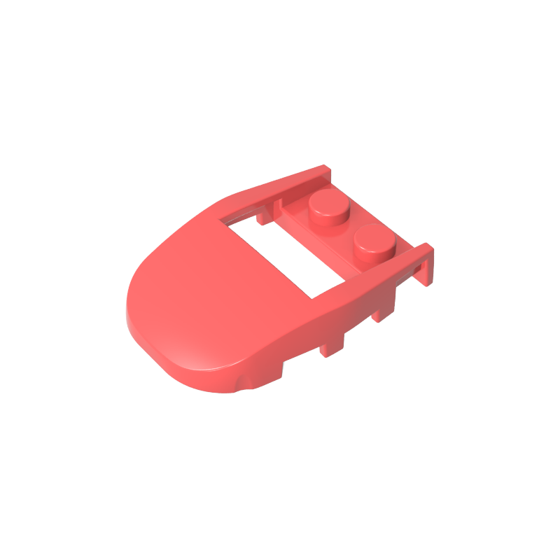 GDS-2195 - Wedge Curved 4 x 3 Cut Back with Cutout, Two Studs [Plain]