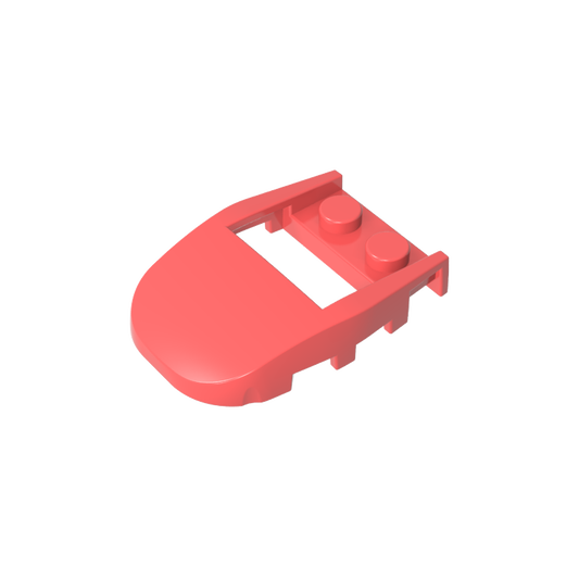 GDS-2195 - Wedge Curved 4 x 3 Cut Back with Cutout, Two Studs [Plain]