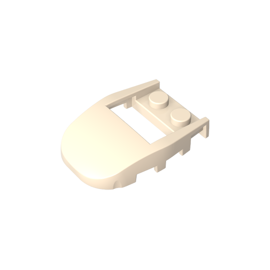 GDS-2195 - Wedge Curved 4 x 3 Cut Back with Cutout, Two Studs [Plain]