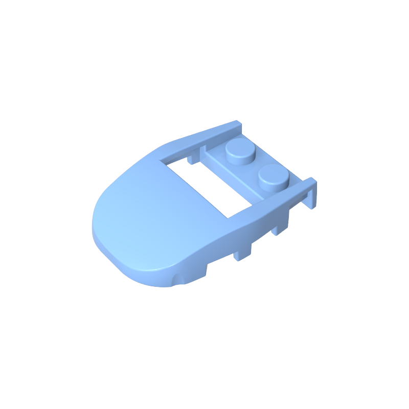 GDS-2195 - Wedge Curved 4 x 3 Cut Back with Cutout, Two Studs [Plain]