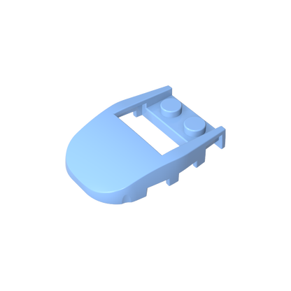GDS-2195 - Wedge Curved 4 x 3 Cut Back with Cutout, Two Studs [Plain]