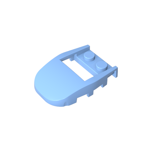 GDS-2195 - Wedge Curved 4 x 3 Cut Back with Cutout, Two Studs [Plain]