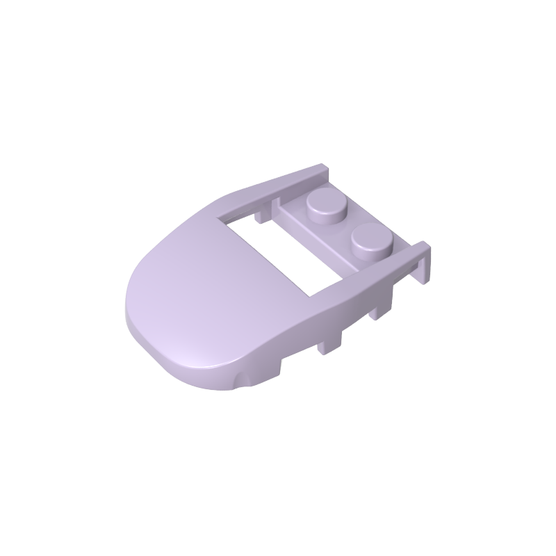 GDS-2195 - Wedge Curved 4 x 3 Cut Back with Cutout, Two Studs [Plain]