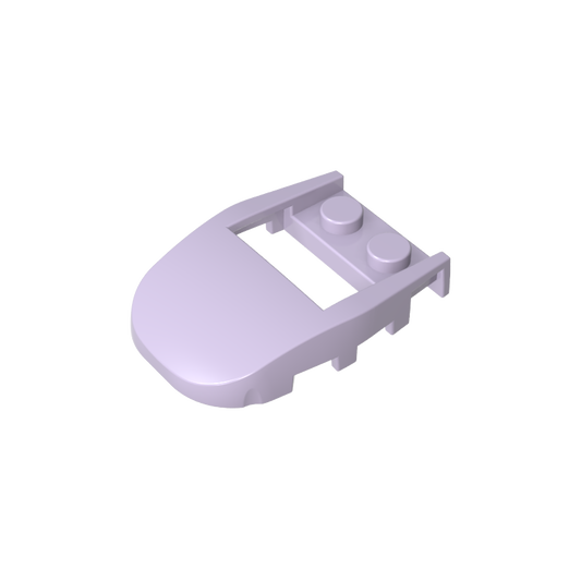 GDS-2195 - Wedge Curved 4 x 3 Cut Back with Cutout, Two Studs [Plain]