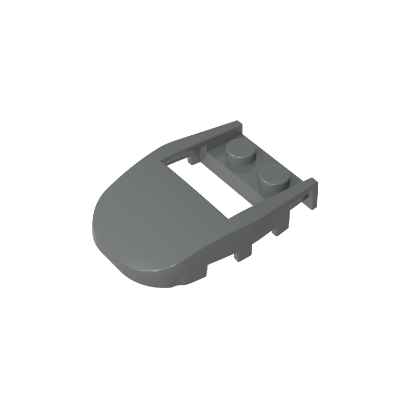 GDS-2195 - Wedge Curved 4 x 3 Cut Back with Cutout, Two Studs [Plain]