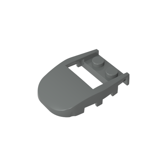 GDS-2195 - Wedge Curved 4 x 3 Cut Back with Cutout, Two Studs [Plain]