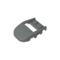 GDS-2195 - Wedge Curved 4 x 3 Cut Back with Cutout, Two Studs [Plain]