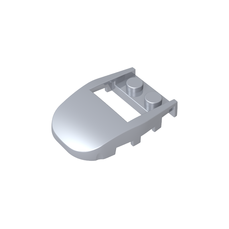 GDS-2195 - Wedge Curved 4 x 3 Cut Back with Cutout, Two Studs [Plain]