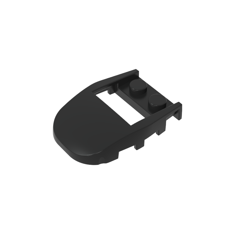 GDS-2195 - Wedge Curved 4 x 3 Cut Back with Cutout, Two Studs [Plain]
