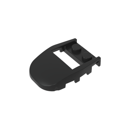 GDS-2195 - Wedge Curved 4 x 3 Cut Back with Cutout, Two Studs [Plain]