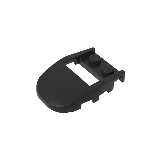 GDS-2195 - Wedge Curved 4 x 3 Cut Back with Cutout, Two Studs [Plain]