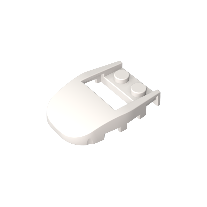 GDS-2195 - Wedge Curved 4 x 3 Cut Back with Cutout, Two Studs [Plain]