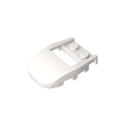 GDS-2195 - Wedge Curved 4 x 3 Cut Back with Cutout, Two Studs [Plain]