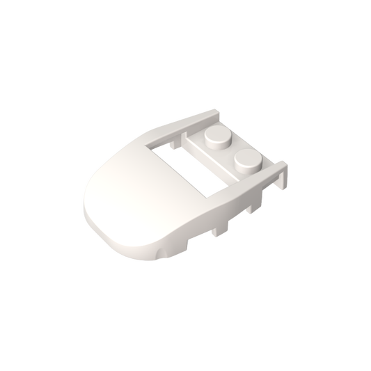 GDS-2195 - Wedge Curved 4 x 3 Cut Back with Cutout, Two Studs [Plain]