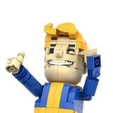 GOBRICKS MOC 179833 FALLOUT: Vault Boy posable desktop figurine with stand