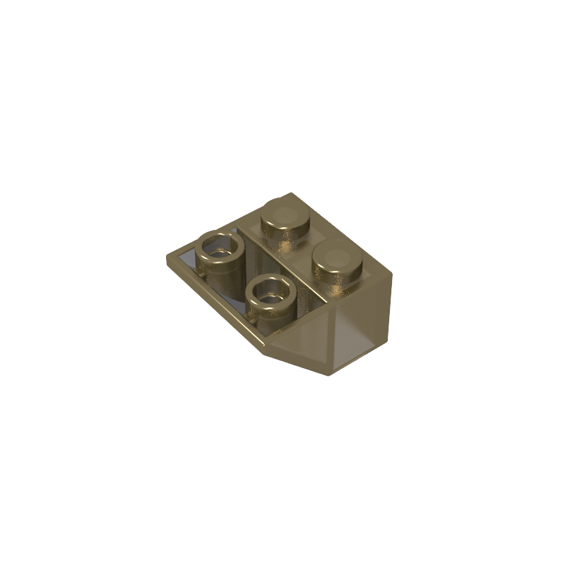 GDS-599 - Slope Inverted 45 Degrees 2 x 2 [Ovoid Bottom Pin, Bar-sized Stud Holes]