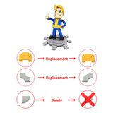 GOBRICKS MOC 179833 FALLOUT: Vault Boy posable desktop figurine with stand
