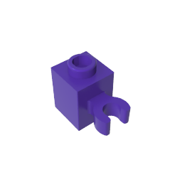 GDS-647 - Brick Special 1 x 1 with Clip Vertical [Open O Clip, Hollow Stud]