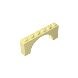 GDS-678 - Brick Arch 1 x 6 x 2 - Thin Top without Reinforced Underside [New Version]