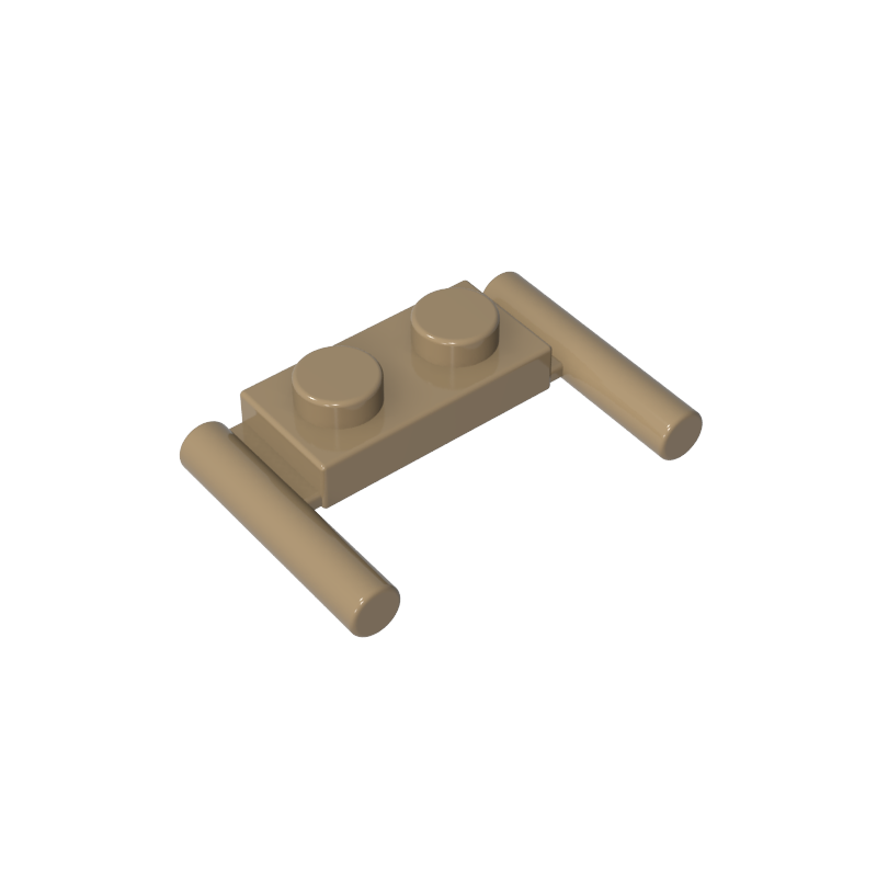 GDS-737 - Plate Special 1 x 2 with Handles [Flat Ends / Low Attachment]