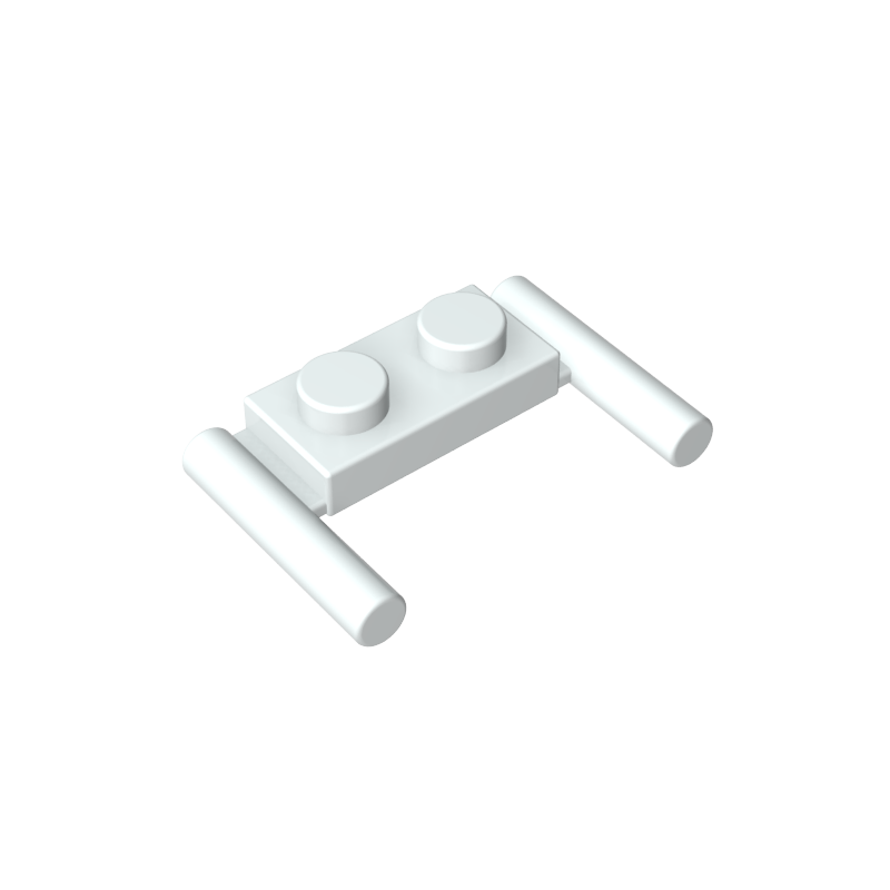 GDS-737 - Plate Special 1 x 2 with Handles [Flat Ends / Low Attachment]
