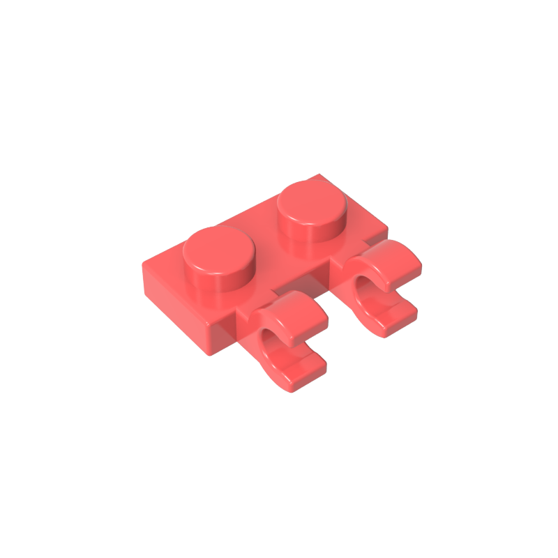 GDS-816 - Plate Special 1 x 2 with Clips Horizontal [Thick U-Clips]