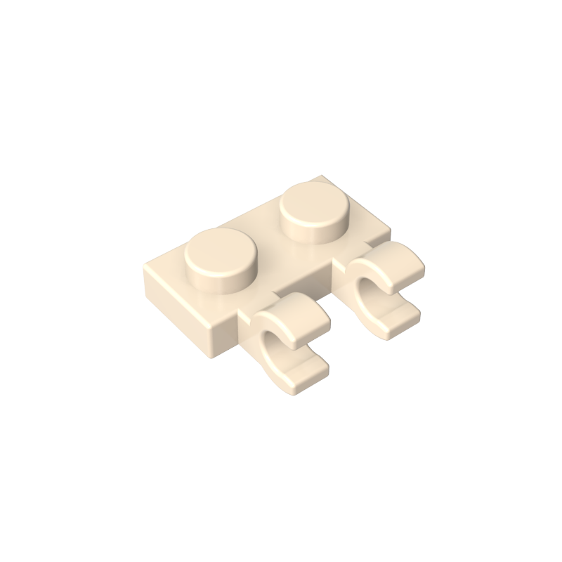 GDS-816 - Plate Special 1 x 2 with Clips Horizontal [Thick U-Clips]