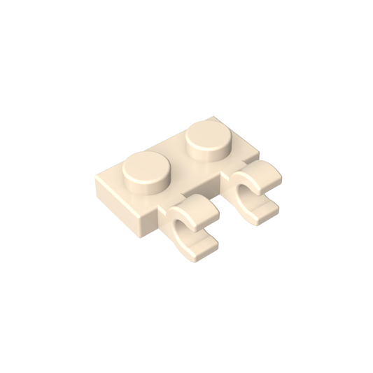 GDS-816 - Plate Special 1 x 2 with Clips Horizontal [Thick U-Clips]