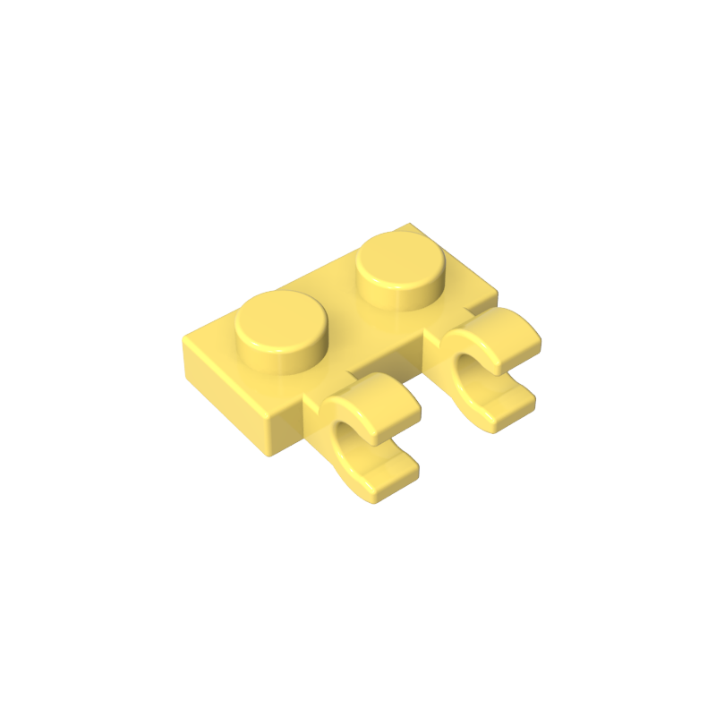 GDS-816 - Plate Special 1 x 2 with Clips Horizontal [Thick U-Clips]
