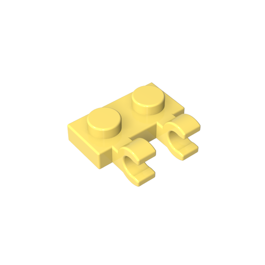 GDS-816 - Plate Special 1 x 2 with Clips Horizontal [Thick U-Clips]