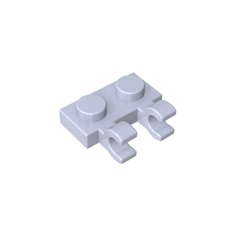 GDS-816 - Plate Special 1 x 2 with Clips Horizontal [Thick U-Clips]