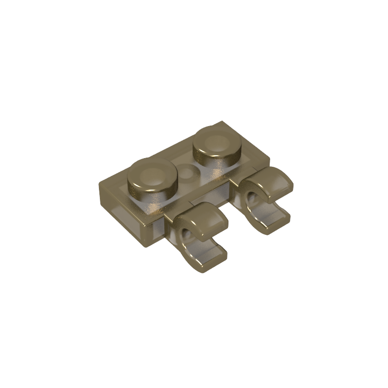 GDS-816 - Plate Special 1 x 2 with Clips Horizontal [Thick U-Clips]