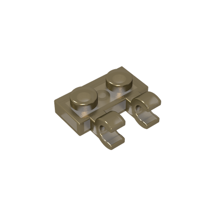 GDS-816 - Plate Special 1 x 2 with Clips Horizontal [Thick U-Clips]