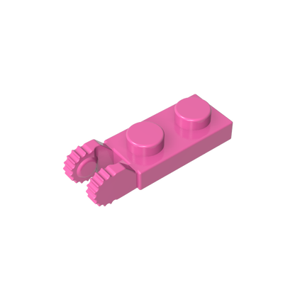 GDS-821 - Hinge Plate 1 x 2 Locking with 2 Fingers On End, with Groove