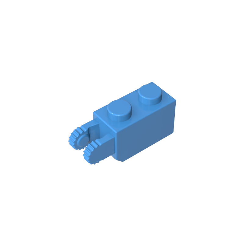 GDS-827 - Hinge Brick 1 x 2 Locking with 2 Fingers Vertical End, 9 Teeth