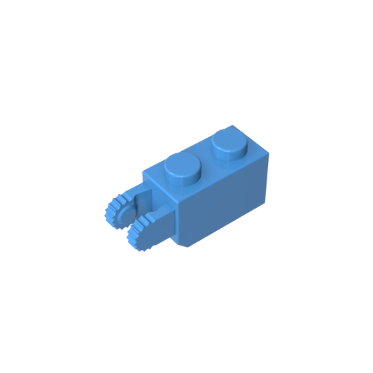 GDS-827 - Hinge Brick 1 x 2 Locking with 2 Fingers Vertical End, 9 Teeth