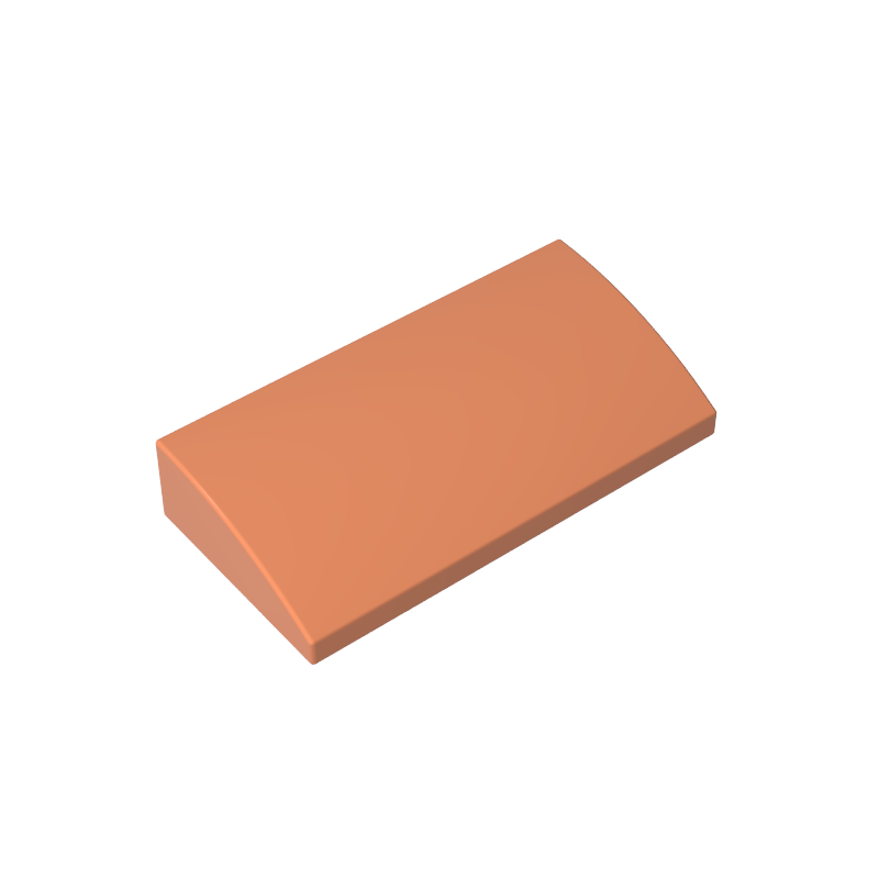 GDS-859 - Slope Brick Curved 2 x 4 x 2/3 No Studs, with Bottom Tubes