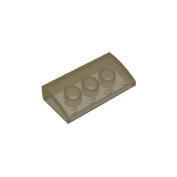 GDS-859 - Slope Brick Curved 2 x 4 x 2/3 No Studs, with Bottom Tubes
