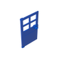 GDS-876 - Door 1 x 4 x 6 with 4 Panes and Stud Handle