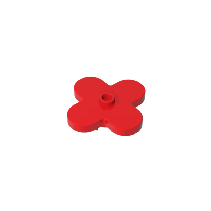 GDS-90324 - Plate, Flower 4 x 4 Rounded Petals with Center Stud