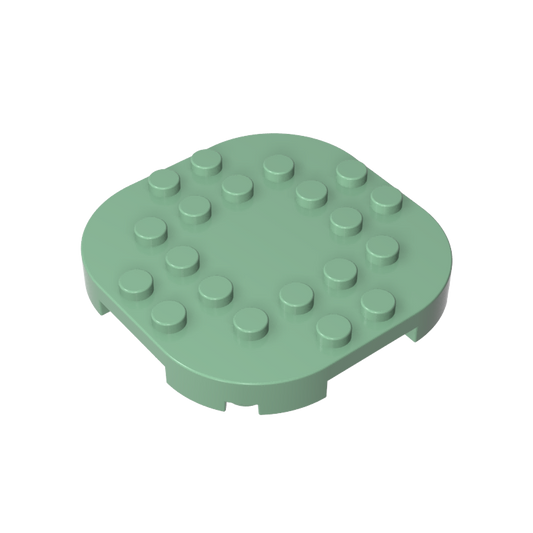 GDS-90348 - Plate Round Corners 6 x 6 x 2/3 Circle with Reduced Knobs