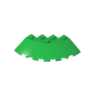 GDS-90469 - Brick Round Corner 6 x 6 with 33Degrees Slope and Facet Cutout