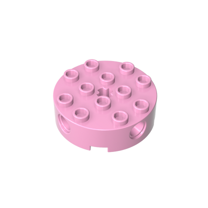 GDS-951 - Brick Round 4 x 4 with 4 Side Pin Holes and Center Axle Hole