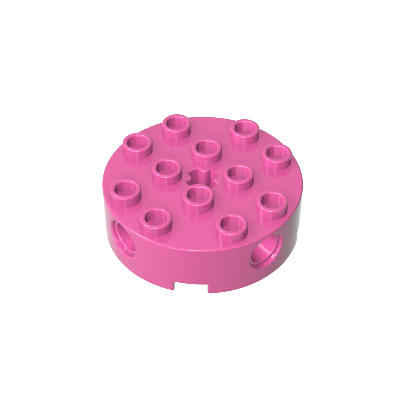 GDS-951 - Brick Round 4 x 4 with 4 Side Pin Holes and Center Axle Hole